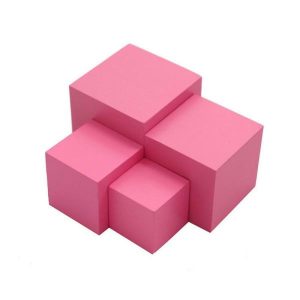 Stacking Blocks | Beech Pink Tower Instructional Pink Wood Block Stacking Tubes Montessori Sensory Attention Training Teaching Tool Intellectual Building & Construction Toys Stacking Blocks