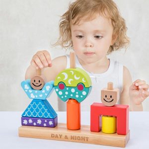 Stacking Blocks | Colorful Construction Toys Day And Night Diy Stacking High Fun Games Shape Color Recognition Creative Puzzles Building & Construction Toys Stacking Blocks