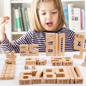 Stacking Blocks | Math Wooden Blocks Playset For 3 Years Old Toy Educational Puzzle Set Stacking Number Gifts Party Supplies Building & Construction Toys Stacking Blocks