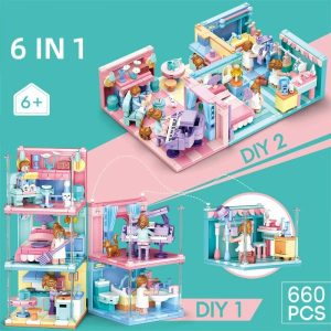 Stacking Blocks | Mini Hand-Made 18 Layers Stacked Princess Room Building Blocks Rock Band Kitchen Piano Model Toy Gift For Childs Building & Construction Toys Stacking Blocks