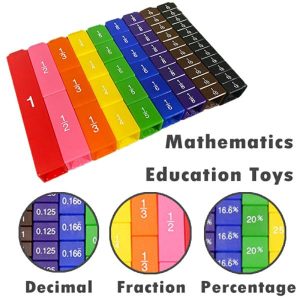 Stacking Blocks | Montessori Math Toys For Fraction Stacking Tower Activity Set Math Accessories Counting Rainbow Blocks Teaching Aids 6+ Building & Construction Toys Stacking Blocks