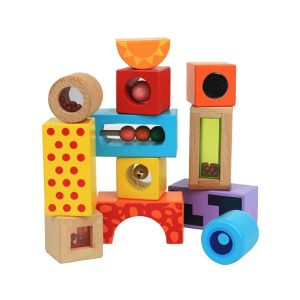 Stacking Blocks | Montessori Sensory Toys Wooden Set 11 Pcs Color Geometric Shape Stack Block Educational Fine Motor Skills Toys Building & Construction Toys Stacking Blocks