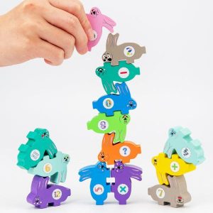 Stacking Blocks | Montessori Wooden Animal Balance Blocks Board Games Toy Rabbit Educational Stacking High Building Block Wood Toy 3Y++ Building & Construction Toys Stacking Blocks