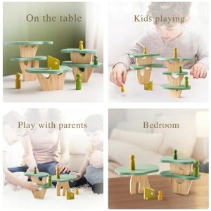 Stacking Blocks | Montessori Wooden Tree Block Toys Stacking Puzzle Toy Wooden Blocks Stacker Balancing Games Room Decoration Building & Construction Toys Stacking Blocks