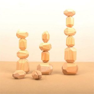 Stacking Blocks | Pcs Wood Balancing Stacked Stones Wooden Rocks Wooden Stones Building Block Montessori Educational Toys Building & Construction Toys Stacking Blocks