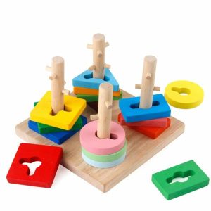 Stacking Blocks | Preskool Toy For Color Geometric Nesting Block Stacked High Early Childhood Education Toy Brinquedos Juguets Building & Construction Toys Stacking Blocks