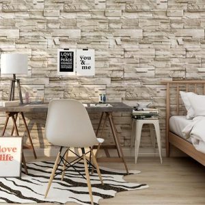 Stacking Blocks | Rock Wallpaper-Stacked Stone Wallpaper-Faux Brick Wallpaper, Stone Self-Adhesive & Removable Wallpaper For Walls Backsplash Fire Building & Construction Toys Stacking Blocks