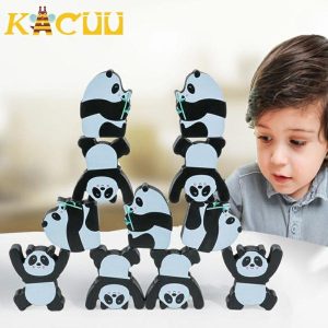 Stacking Blocks | Stacking Blocks Wooden Panda Balance Game Toy For Creative Educational Balancing Panda Stacking Toys Gift Building & Construction Toys Stacking Blocks