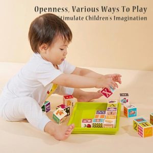 Stacking Blocks | Stacking Building Blocks Toys Colorful Numbers Animals Alphabet Letters Counting Cube Education Montessori Set Building & Construction Toys Stacking Blocks