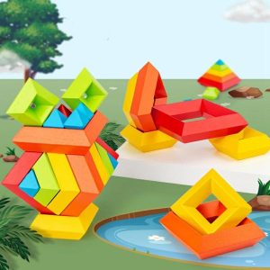 Stacking Blocks | Toy For Building Blocks Learning Activities Stem Educational Game Brightly Colored Stacking Toys Building & Construction Toys Stacking Blocks