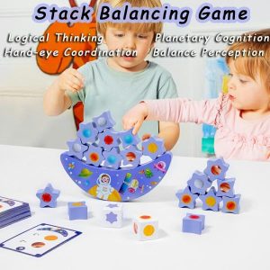 Stacking Blocks | Wooden Balance Toys Stacked Building Blocks Boat Montessori Logical Thinking Training Planetary Cognitive Learning Toys Building & Construction Toys Stacking Blocks