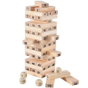 Stacking Blocks | Wooden Stack High Game Blocks Toy Classic Balance Brain Game Toy Intelligence Educational Toys For Bricks Gift Building & Construction Toys Stacking Blocks