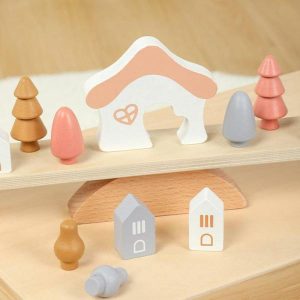 Stacking Blocks | Wooden Stacking Blocks Seesaw Toys Wooden Balance Toy Wood Balance Montessori Toys For Stress Release Hand-Eye Coordination Building & Construction Toys Stacking Blocks