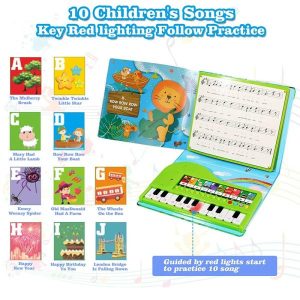 Toy Musical Instrument | Piano Book Educational Musical Toy For 3 Years Old Gifts Toys Piano Keyboards With Book 10 Instruments Tone Gift Learning & Education Toy Musical Instrument