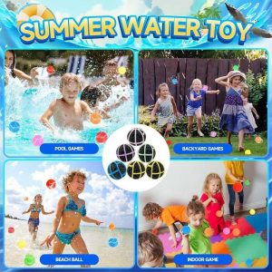 Water Balloons | Reusable Water Balloons For 6Pcs Silicone Shell Sponge Soaker Balls Water Play Game Pool & Summer Toys Outdoor Fun Pools & Water Activities Water Balloons