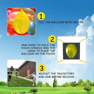 Water Balloons | T Shirt Cannon Launcher 300 Yard Long Range Water Balloon Launcher 3 Person Toys Heavy Duty Football Potato Launcher Giant Pools & Water Activities Water Balloons