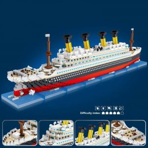 Wooden Blocks | 4404Pcs Titanic Building Blocks Cruise Ship Mini Assemble Bricks Model Toys Kits Desktop Decoration Christmas Gifts Building & Construction Toys Wooden Blocks