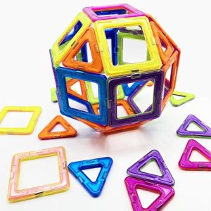 Wooden Blocks | 50Pcs Big Magnetic Constructor Triangle Square Bricks Magnetic Building Blocks Designer Set Magnet Toys For Gift Building & Construction Toys Wooden Blocks