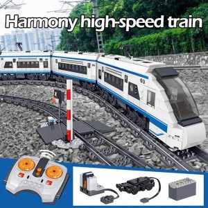 Wooden Blocks | 941Pcs City Electric Harmony Rail Remote Control Building Blocks High-Speed Rail Train Track Rc Car Brick Toy For Gifts Building & Construction Toys Wooden Blocks