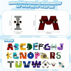 Wooden Blocks | 943Pcs 26 Style English Alphabet Building Blocks Set Education Letters Lore (A-Z) Bricks Toys Christmas , Birthday Gifts Building & Construction Toys Wooden Blocks