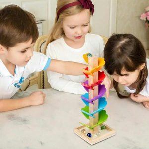 Wooden Blocks | Colorful Wooden Tree Marble Ball Run Track Game Building Blocks Montessori Creative Funny Puzzles Toy Gift Building & Construction Toys Wooden Blocks