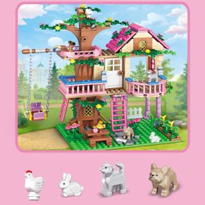 Wooden Blocks | Dream City Friendship Tree House Princess Castle Building Blocks Street View Series House Bricks Model Assembled Toys Building & Construction Toys Wooden Blocks