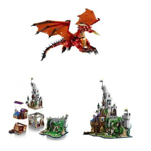 Wooden Blocks | In Stock New 2024 Ideas 21348 Game Red Dragon’s Tale Mode Building Set Assembly Model Blocks Architecture Toys Bricks Building & Construction Toys Wooden Blocks