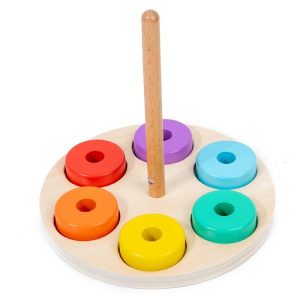 Wooden Blocks | Montessori Rainbow Blocks Wooden Toy Fine Motor Training Color Shape Matching Stacking Game Educational Toy Building & Construction Toys Wooden Blocks