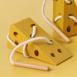 Wooden Blocks | Montessori Wooden Cheese Stringing Toys Early Educational Puzzles Toy Infant 1-3 Years Old Wooden Puzzles Learning Toy Building & Construction Toys Wooden Blocks