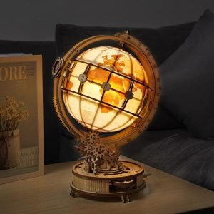 Wooden Blocks | Wooden Globe Lamp 3D Puzzle Games For Birthday Gift For Adults For Home Decor Building Blocks 3D Building & Construction Toys Wooden Blocks