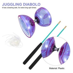 Yoyo | Diabolo Yoyo Chinese Toy Bearing Set Plastic Toys Sticks Triple Juggling Professional Fitness Ball Yo Spinning Hobby Yoyo