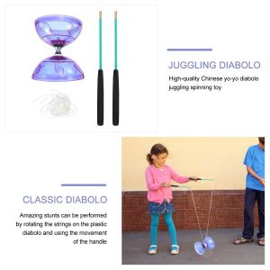 Yoyo | Diabolo Yoyo Chinese Toy Bearing Set Plastic Toys Sticks Triple Juggling Professional Fitness Ball Yo Spinning Hobby Yoyo