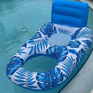 Inflatable Toys | Leaf Print Leakproof Summer Pool Party Toy Inflatable Floating Chair Footrest Water Inflatable Bed Leakproof Adult Water Toy Inflatable Toys Inflatable Toys