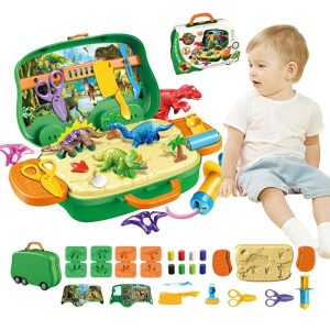 Modeling Clay | Diy Colorful Plasticine Toy Box Set 2024 New Dinosaur-Themed Play Dough Set Plasticine Air Dry Modeling Clay Learning & Education Modeling Clay