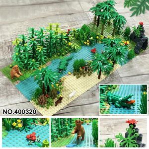 Soft Plastic Blocks | Rainforest Parts Animal Green Grass Jungle Bush Flower Tree Plants Building Blocks Diy Moc Assemble Compatible All Brands Building & Construction Toys Soft Plastic Blocks