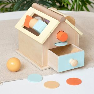 Wooden Blocks | Montessori Toys Busy House Wooden Shape Sorting Toys Exercise Hand-Eye Coordination Grasping Early Education Toys Building & Construction Toys Wooden Blocks