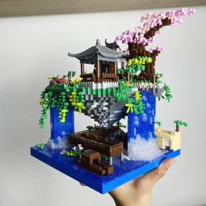 Blocks | Peach Blossom Pond Building Blocks Toys Set: Traditional Chinese Architecture, Stylish Home Decor, Unique Gift For & Collectors Blocks Blocks