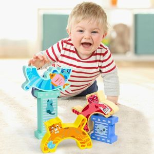 Stacking Blocks | Wooden Kitten Balance Building Blocks Diy Stacking Toy Wooden Blocks Toys Colorful Stacking Wood Blocks Block Toys Building & Construction Toys Stacking Blocks