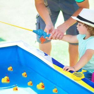 Fishing Toys | Duck Bath Toy Bathroom Floating Pool Fishing Play Set Bathtub Toys Fishing Game With Fishing Pole 7 Rubber Ducks And Fishing Net Fishing Toys Fishing Toys